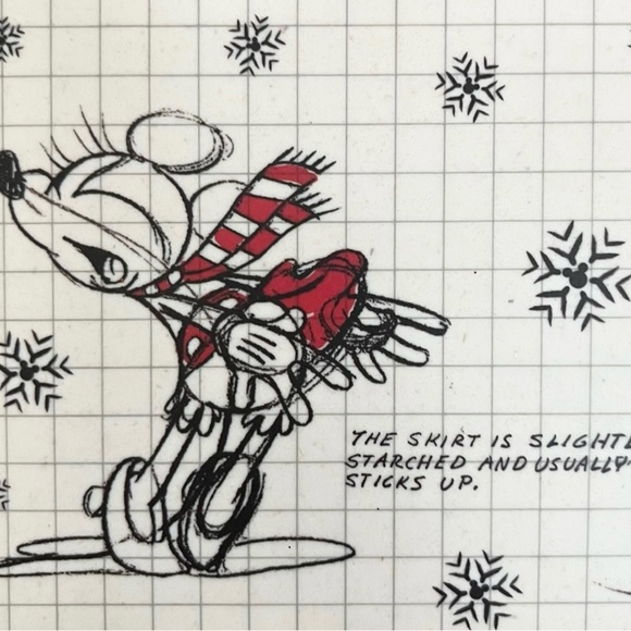 Disney Christmas Sketch Mickey and Minnie Mouse Bamboo Rectangular Serving Tray - Picture 5 of 12